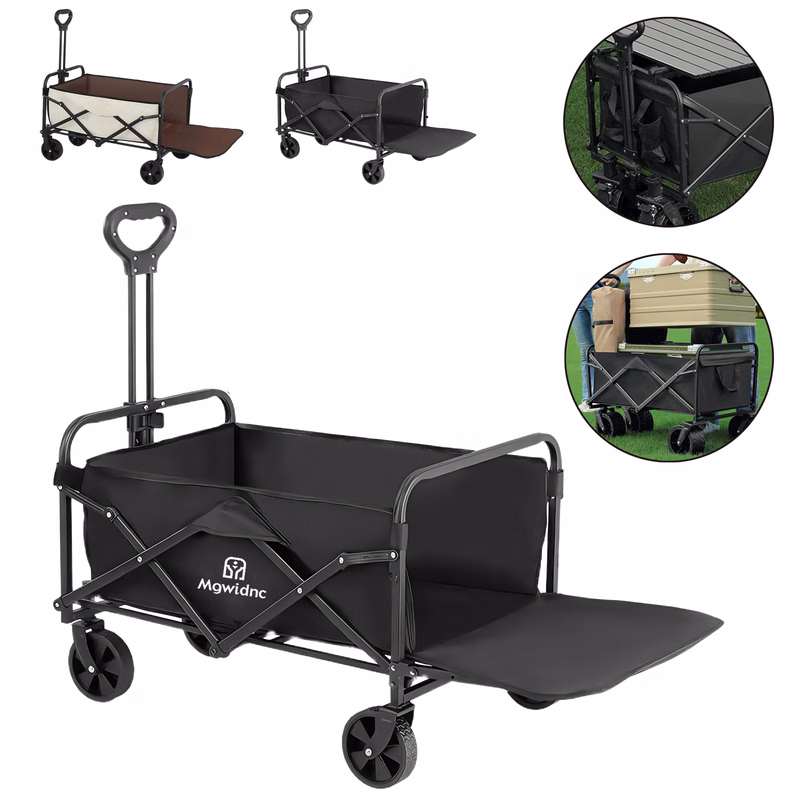 5" Outdoor Camping Wagon Foldable All Steel Utility Cart with 180L Capacity