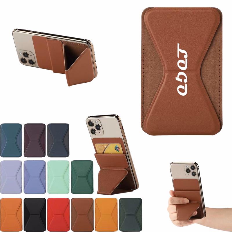 Leather Phone Card Holder With Phone Stand