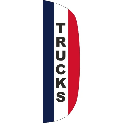 "TRUCKS" 3' x 10' Message Flutter Flag 1