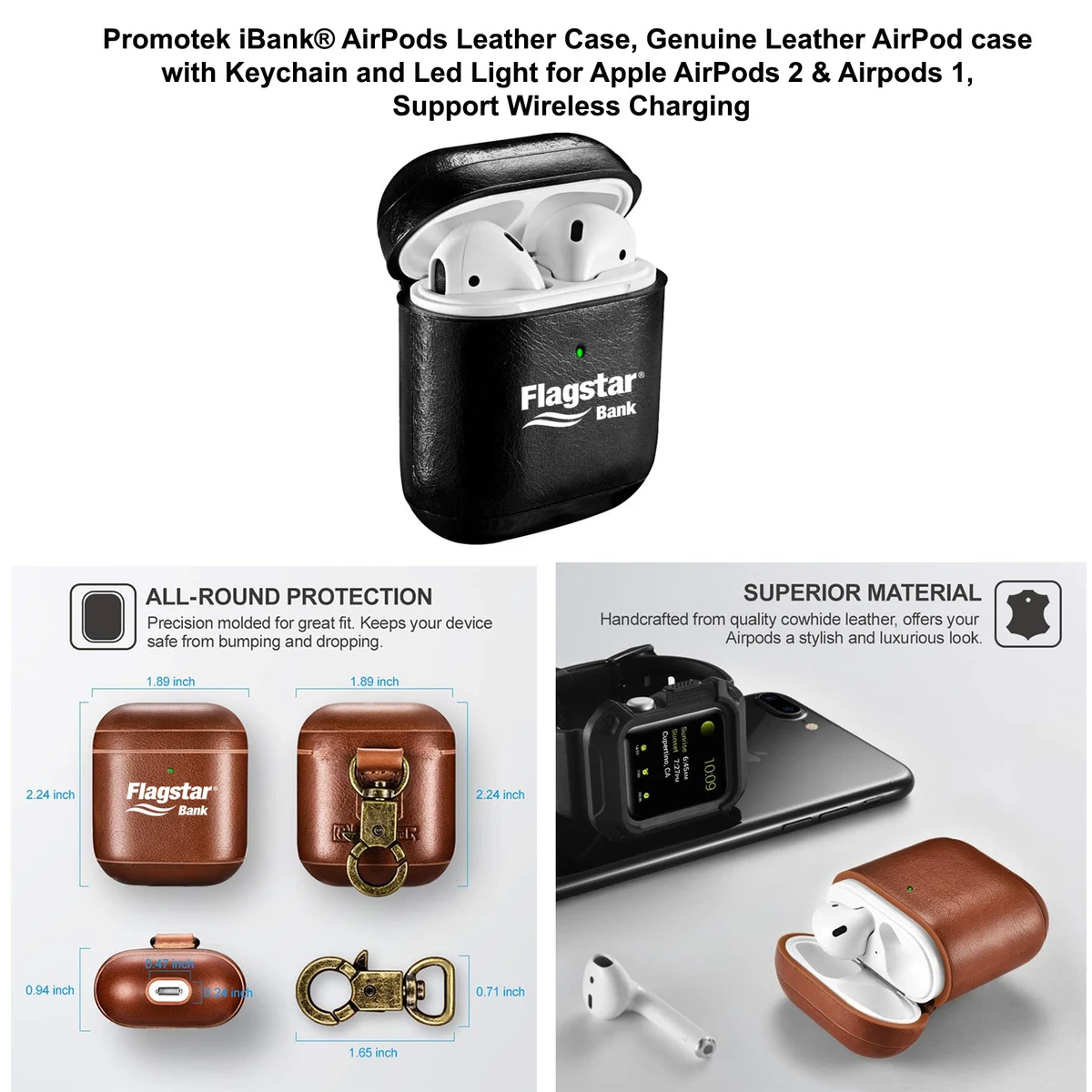 iBank ® Leather Case compatible with AirPods 4 (4th Gen 2024) 1