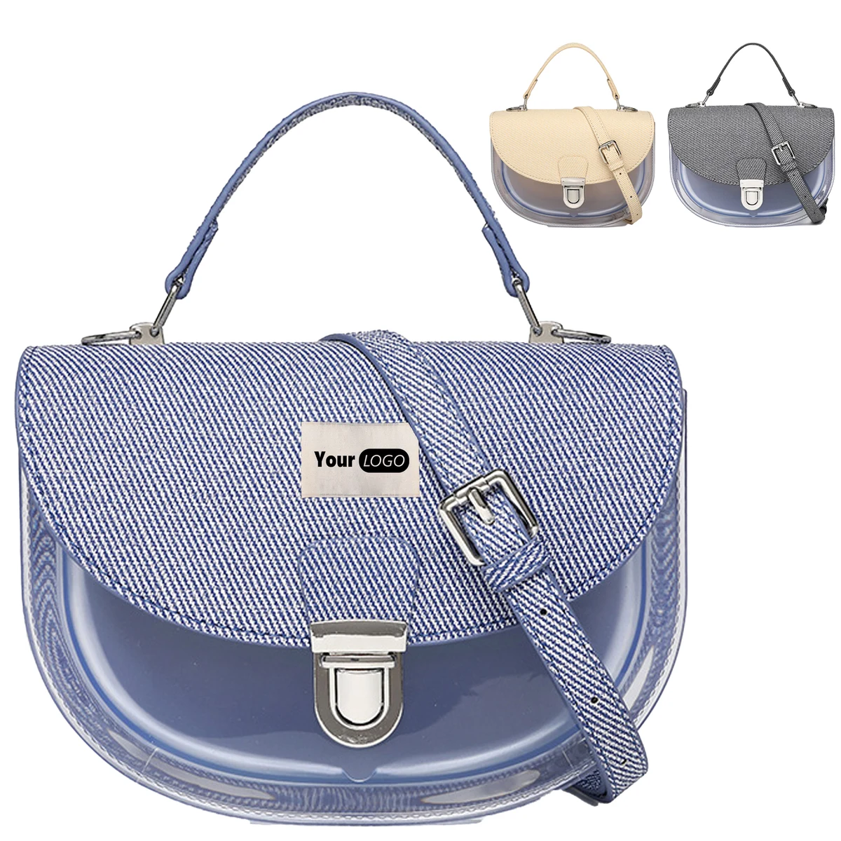 Denim Translucent Versatile Crossbody Bag 1
