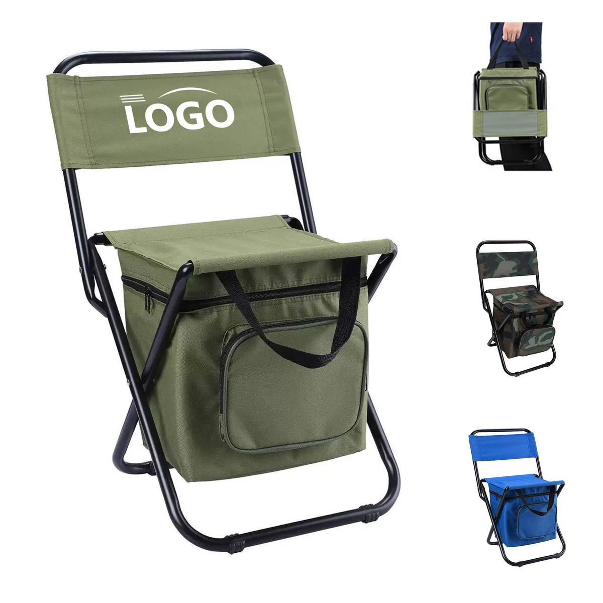 3 in 1 Storage Folding Cooler Backrest Chair 1