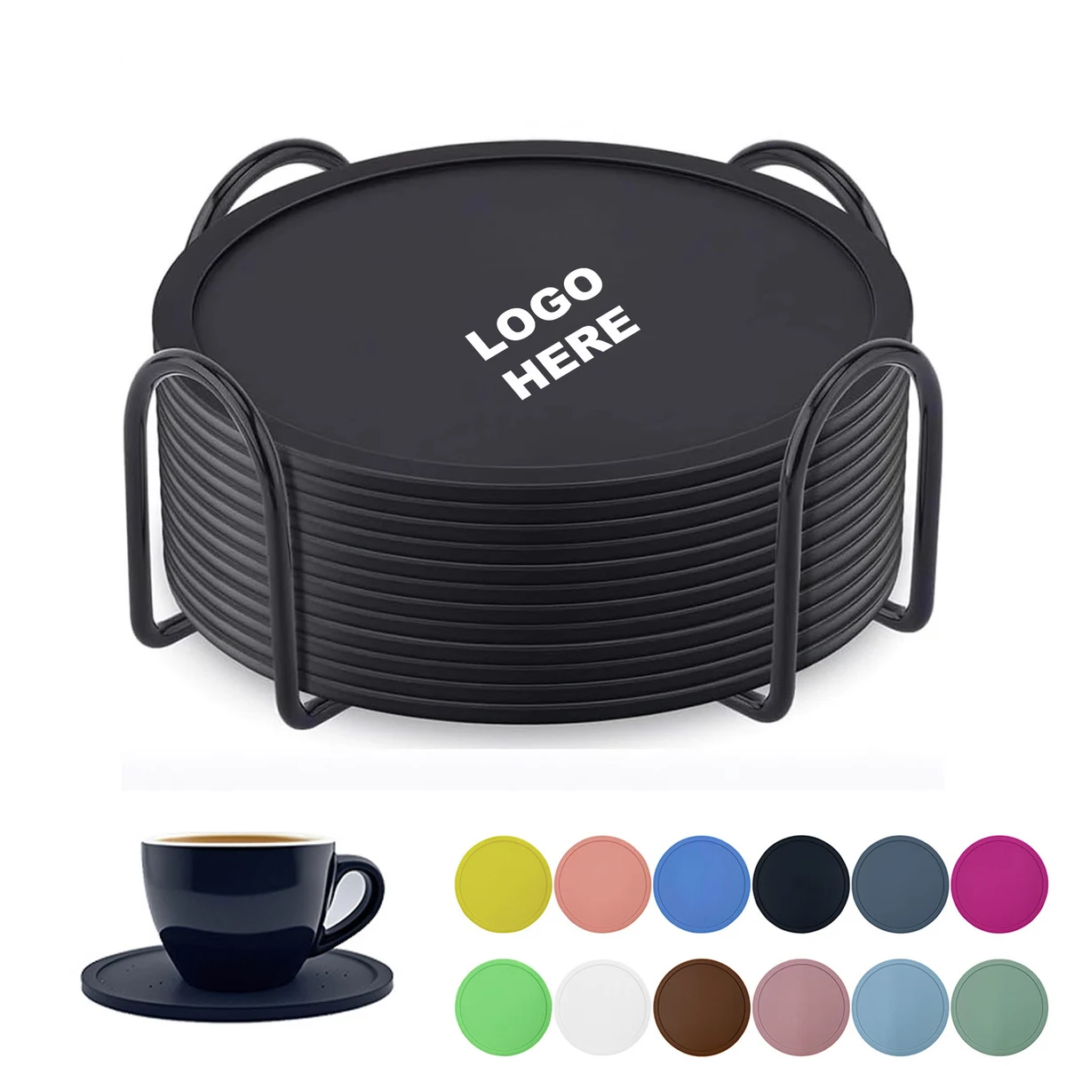 Custom Round Silicone Coasters 1