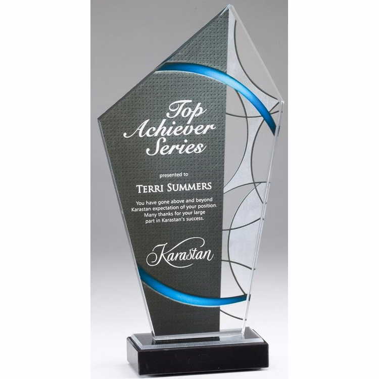 9-1/2" Stained Glass Acrylic Award with Marble Base