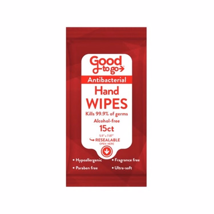 Antibacterial Hand Wipes - 15 Pack Alcohol Free