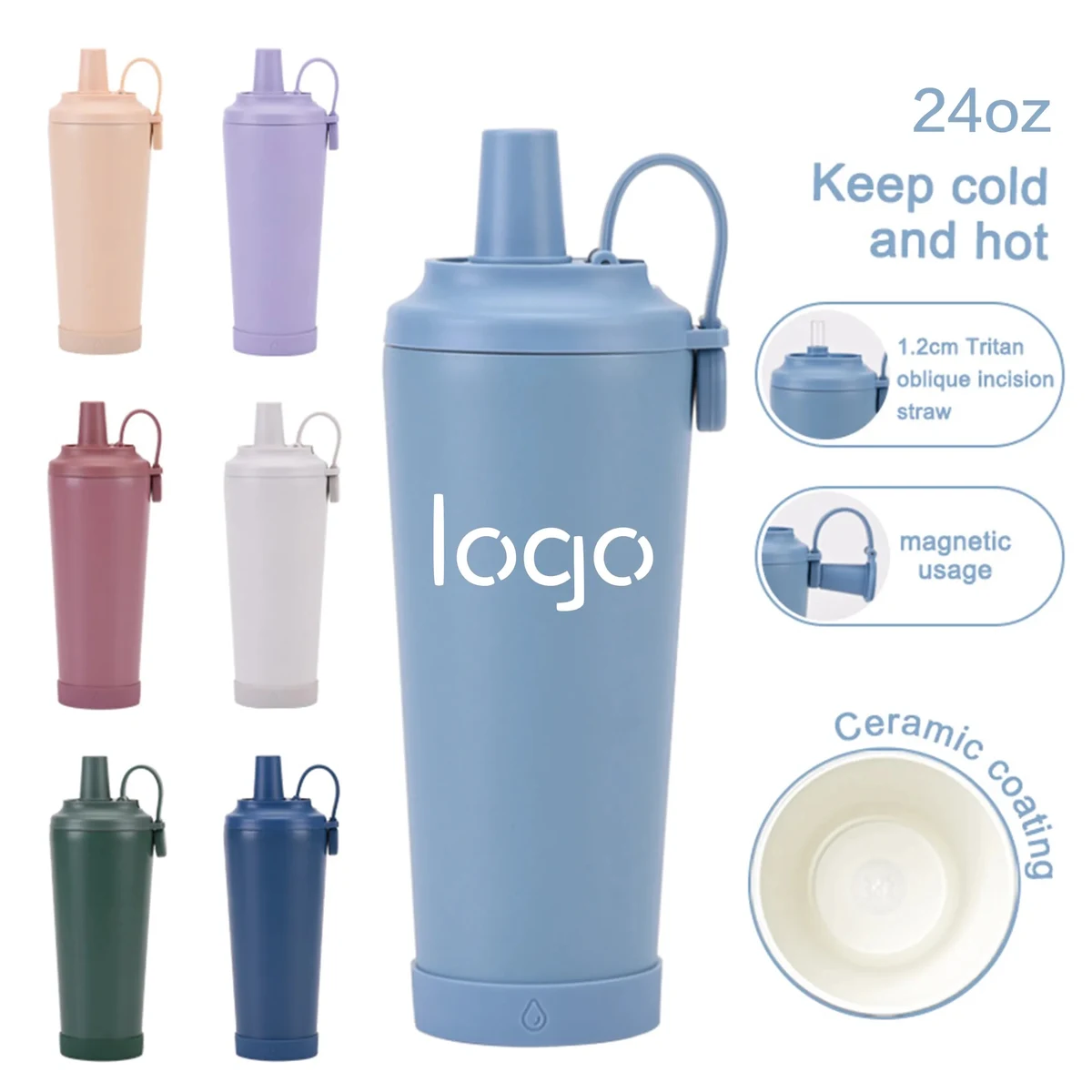 24oz Magnetic-Lid Travel Tumbler With Ceramic Coating 1