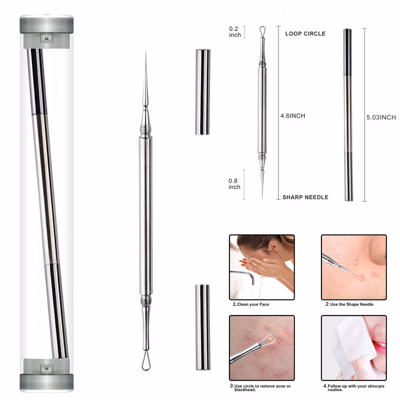 2 in 1 Facial Milia Removal and Whitehead Extractor Lancet