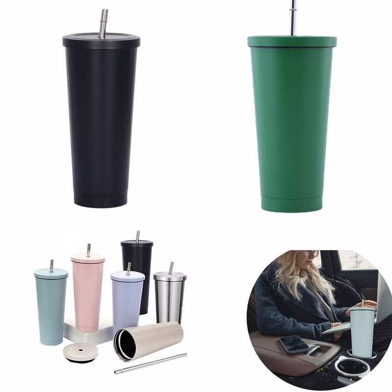 16.9oz Stainless Steel Straw Cup