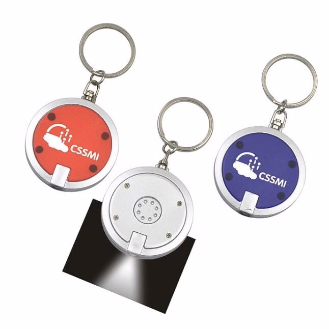 promotional round LED key chain