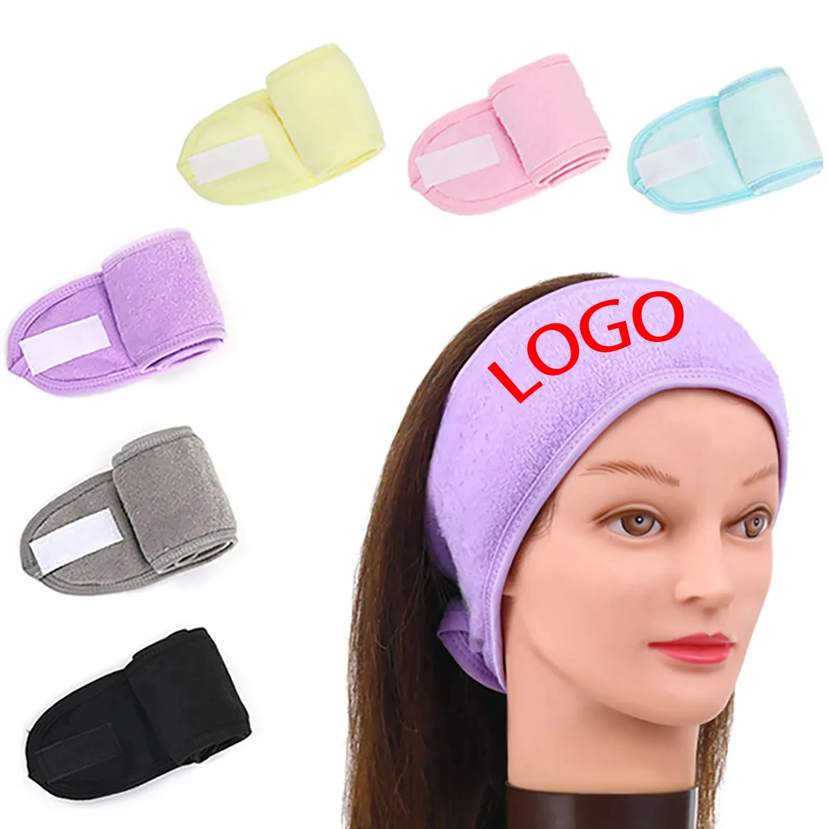 MOQ 50pcs Soft Adjustable Face Wash Headband 1