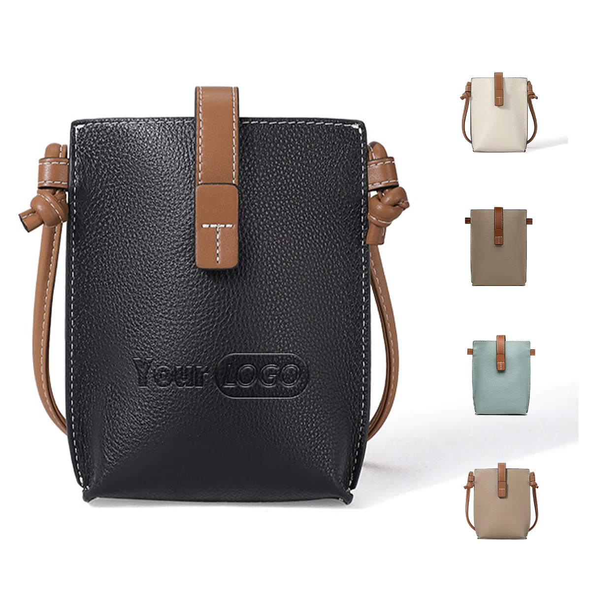 Genuine Leather Simple shoulder cross-body pouch 1