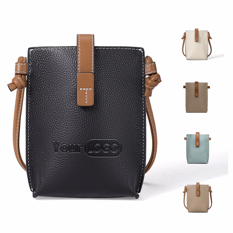 Genuine Leather Simple shoulder cross-body pouch