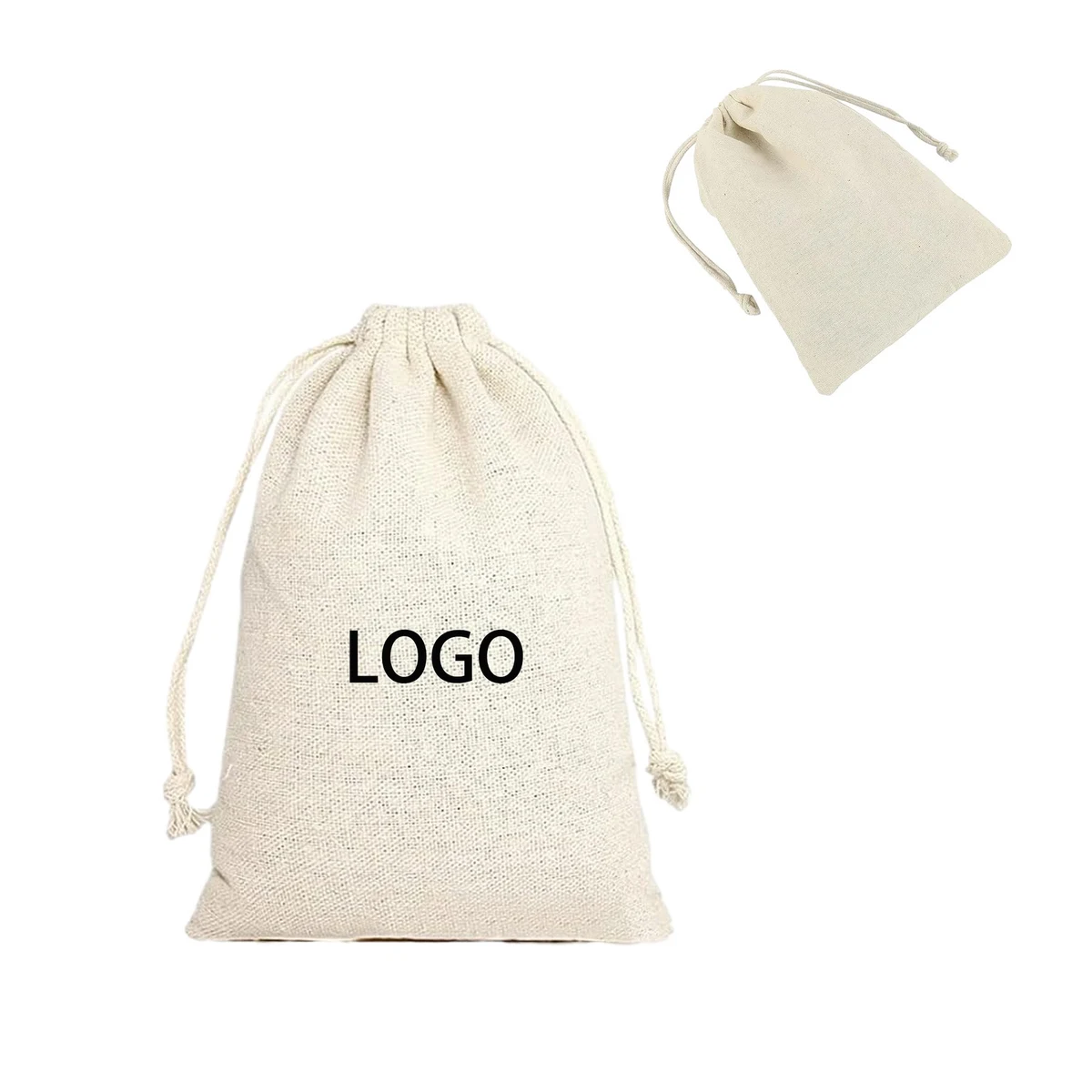 Burlap Bag with Drawstring 1