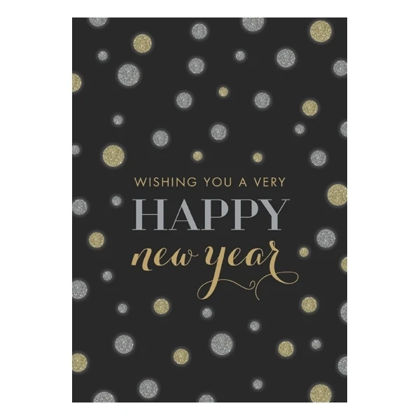 Silver & Gold Style & Glitz Happy New Year Card 1