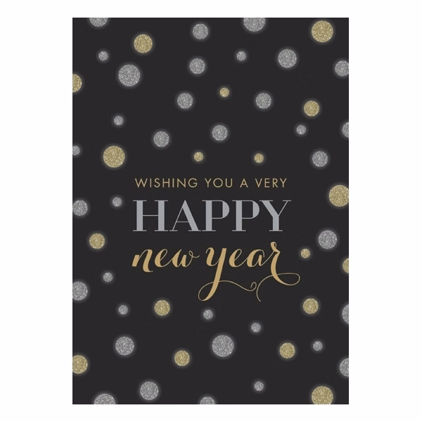 Silver & Gold Style & Glitz Happy New Year Card