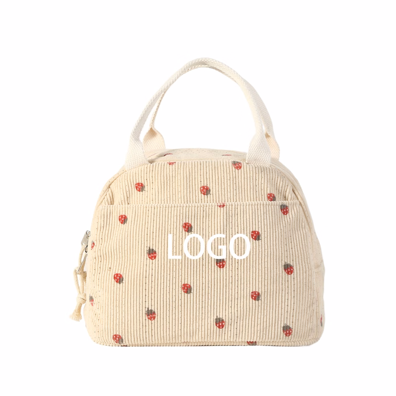 Large Capacity Lunch Bag with Strawberry Pattern