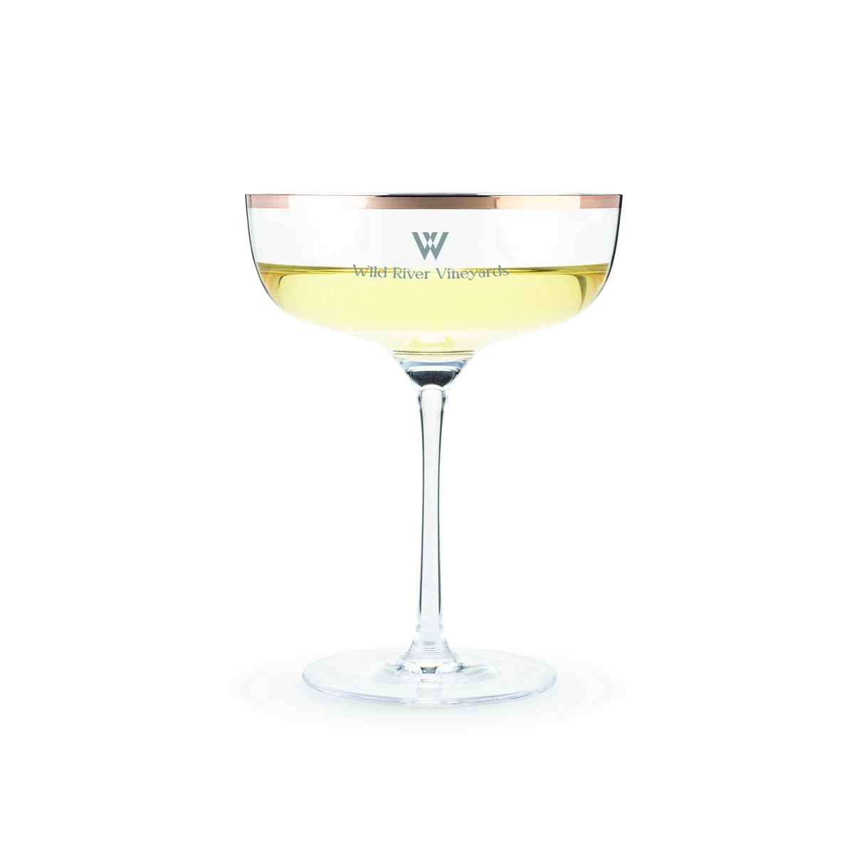 Twine Living® Copper Rim Crystal Coupe, set of 2 1