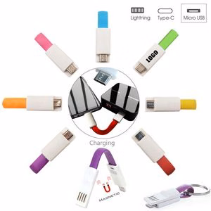2 In 1 Keychain Charging Cable With Micro USB And Type C Options
