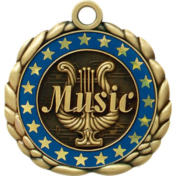 Music Antique Gold QCM Medallion (2-1/2") 1