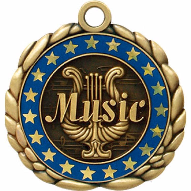 Music Antique Gold QCM Medallion (2-1/2")