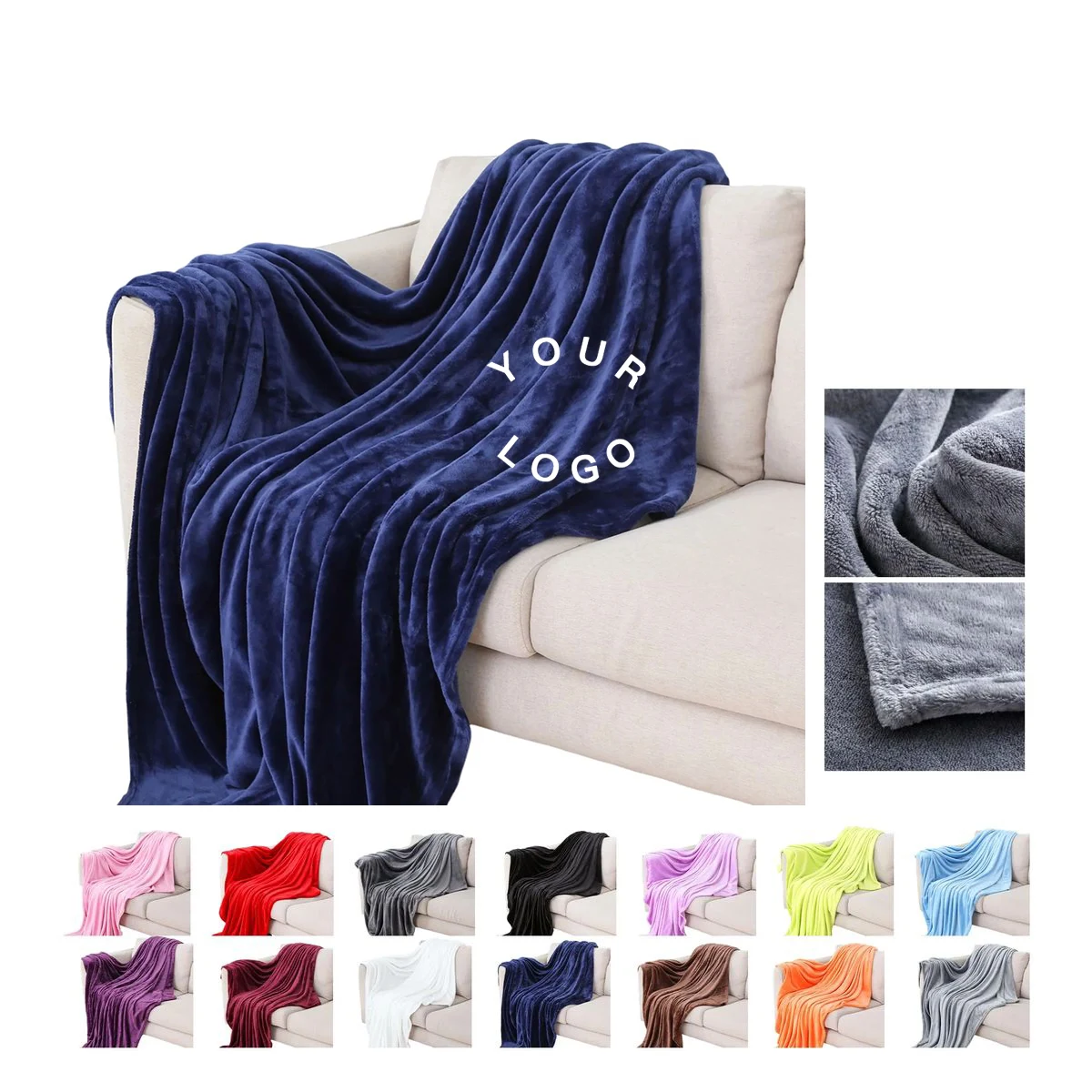 Lightweight Fleece Blanket with Patch Print 1