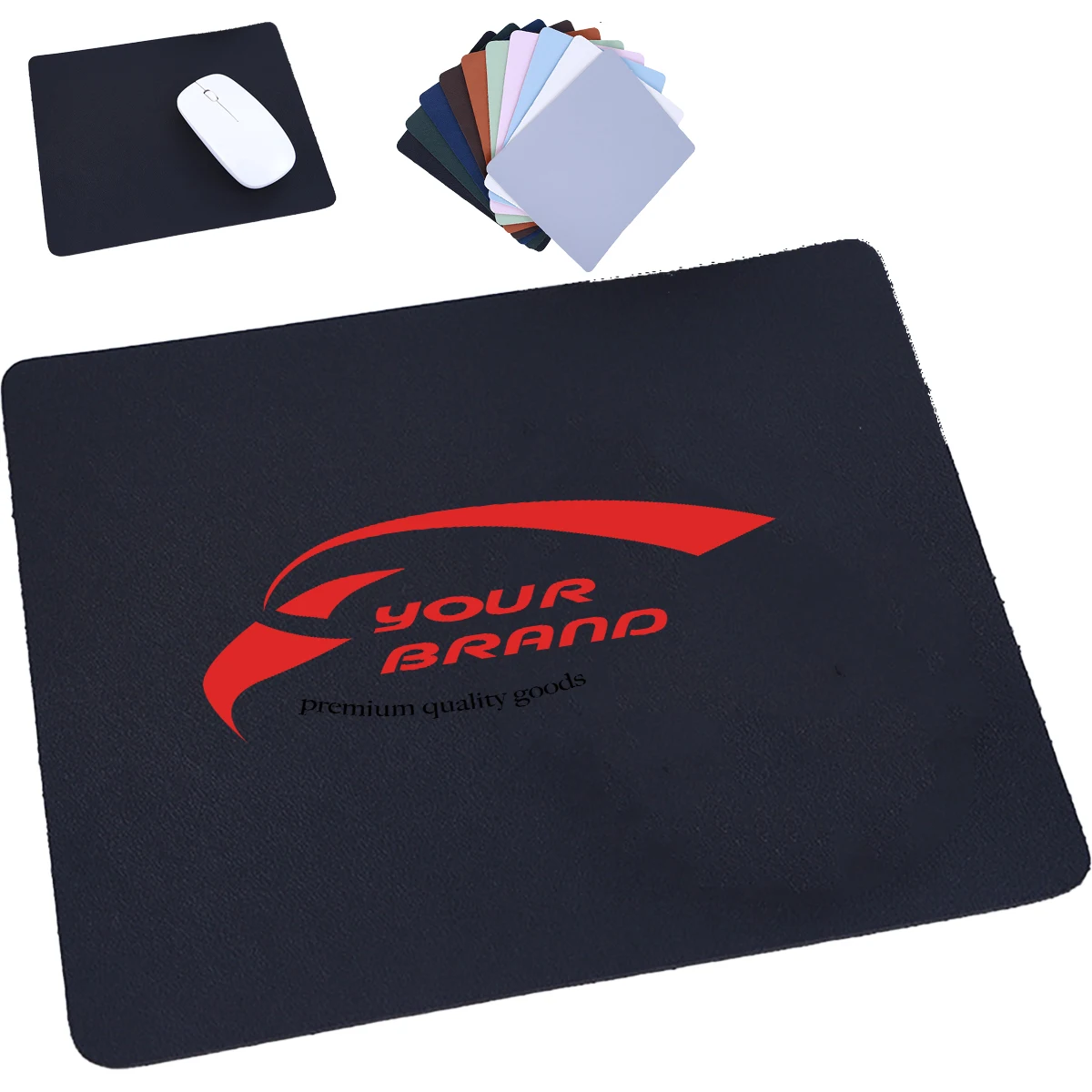 Leather Mouse Pad Small Waterproof Solid Color Simple 1