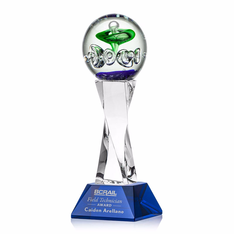 Aquarius Award on Langport Base - Blue