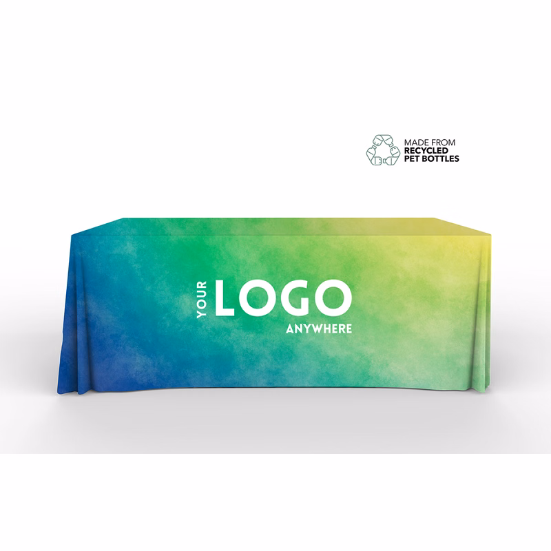 Recycled Fabric - 6' Overall, 4 Sided, Full Color Print Table Cover - FREE SHIPPING