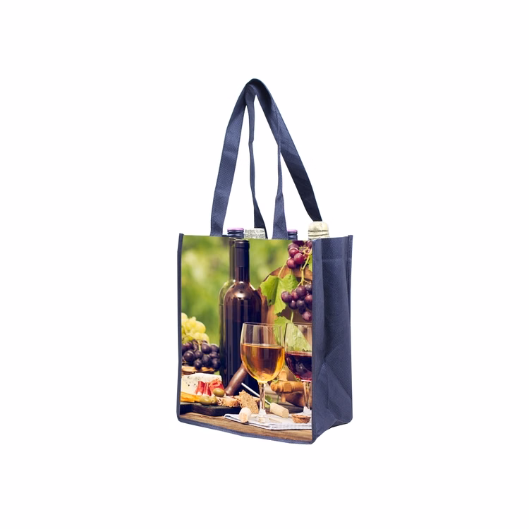 6 Bottles Wine Bag w/ Collapsible Bottle Pockets