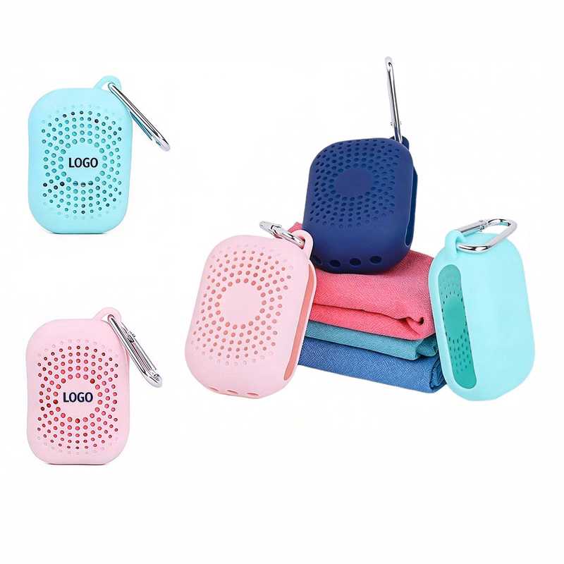Quick Dry Towel with Silicone Case Carabiner