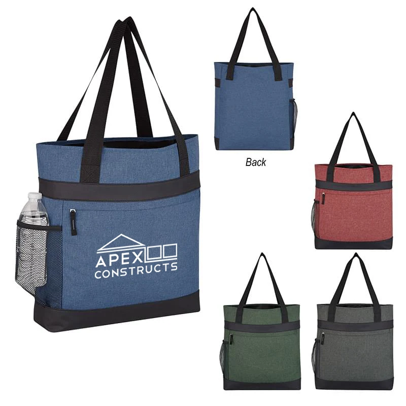 Portable Zippered Tote Bag, custom tote bag with logo imprint 1