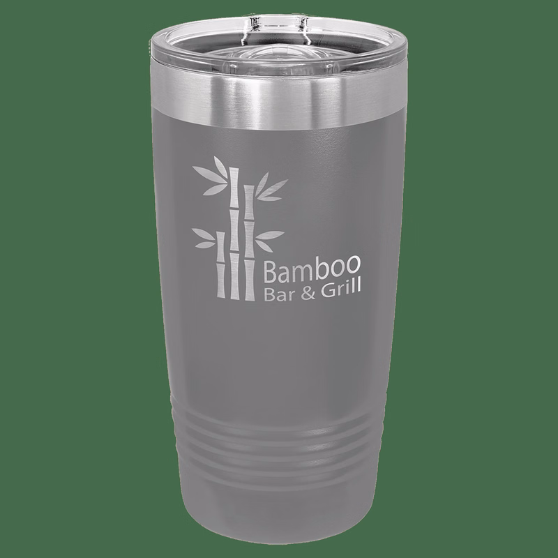 20 oz. Dark Gray Laser Engraved Polar Camel Ringneck Tumblers w/Slider Lid
