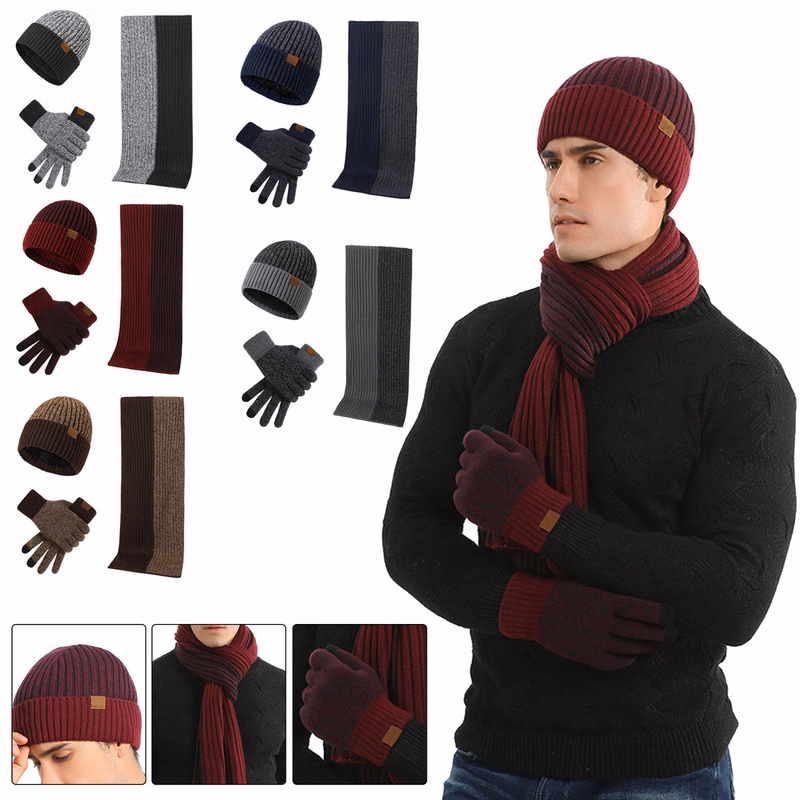 Unisex Beanie Hat Scarf Gloves