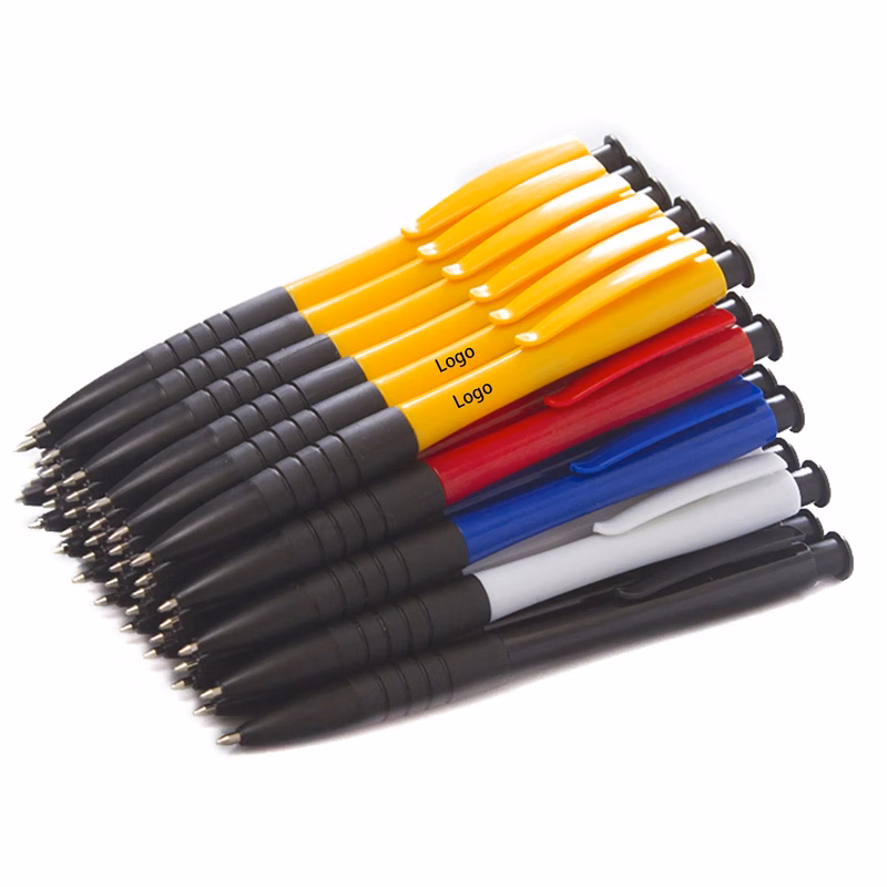 MOQ 20pcs Stripe Press Telescopic Ballpoint Pen