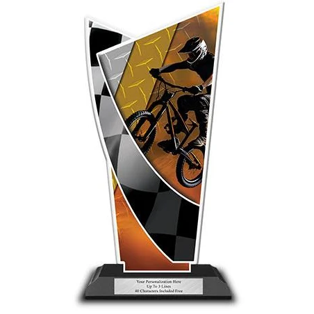 Acrylic Trophy: 10" BMX Designer Shape 1