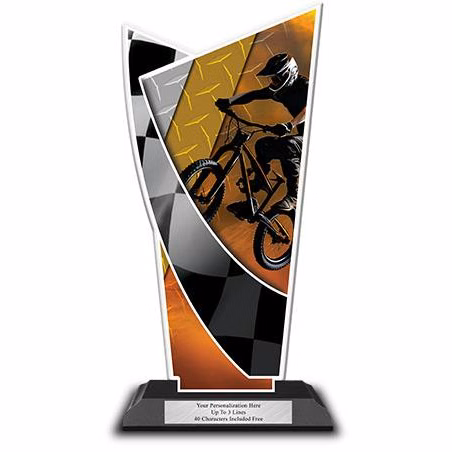 Acrylic Trophy: 10" BMX Designer Shape