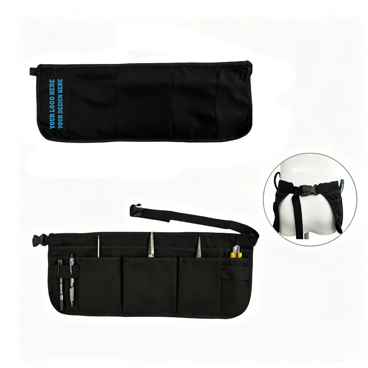 Multi Pocket Polyester Work Waist Tool Pouch Apron 1