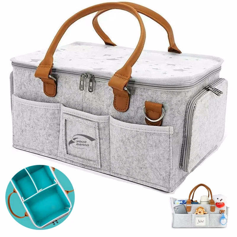Multiple Compartments Waterproof Baby Diaper Caddy Organizer