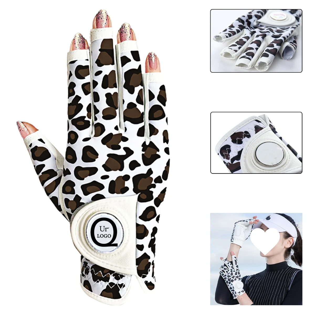 New Open Finger Women'S Golf Gloves Both Hands 1