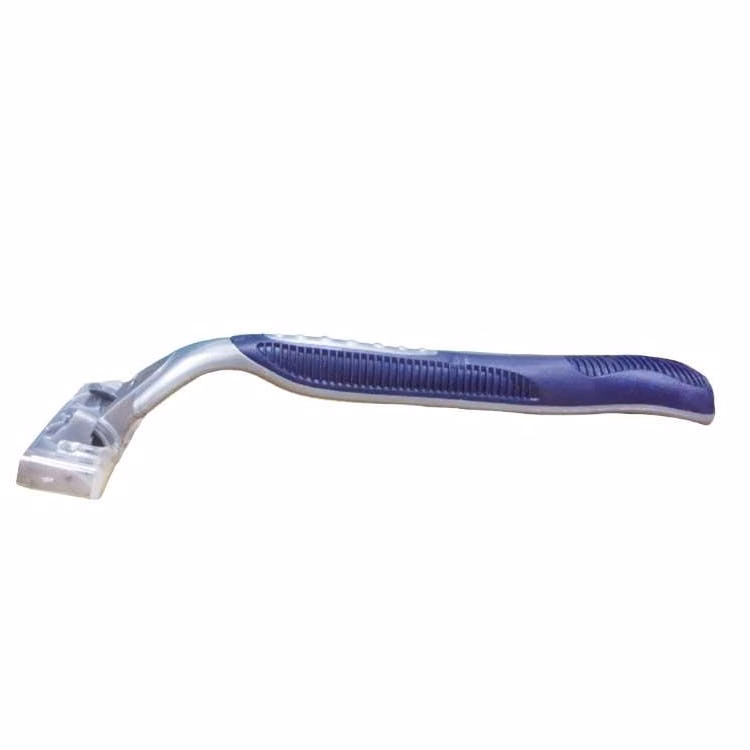 Premium Disposable Razors - Pivot Head Triple Blades - Blue and Gray