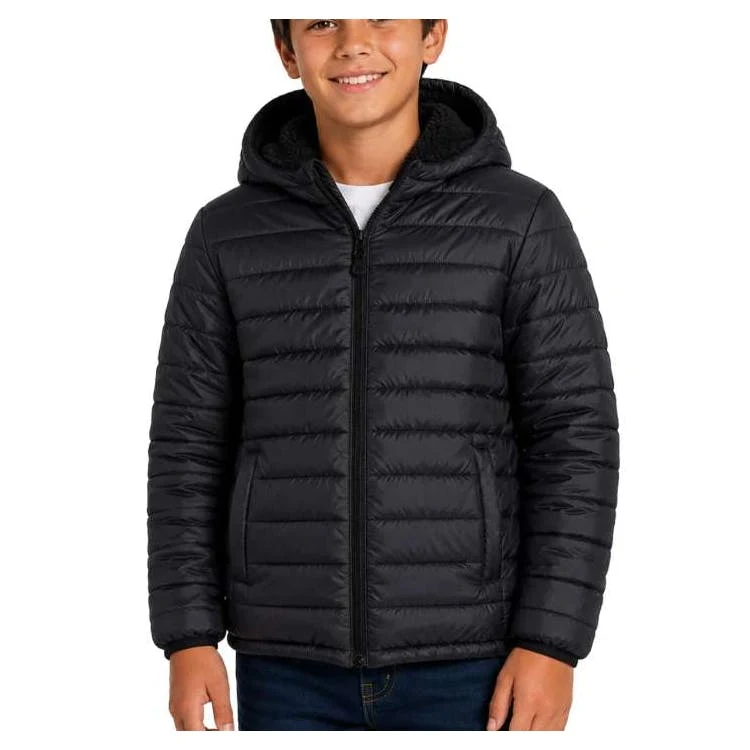 Boys' Reversible Sherpa-Lined Jacket - Size 8-16 Black 1