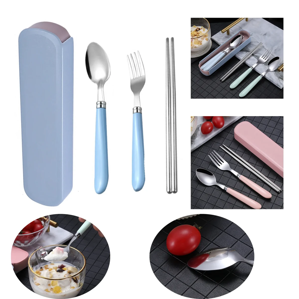 Stainless Steel Portable Cutlery Set (Fork, Spoon, Chopstick 1
