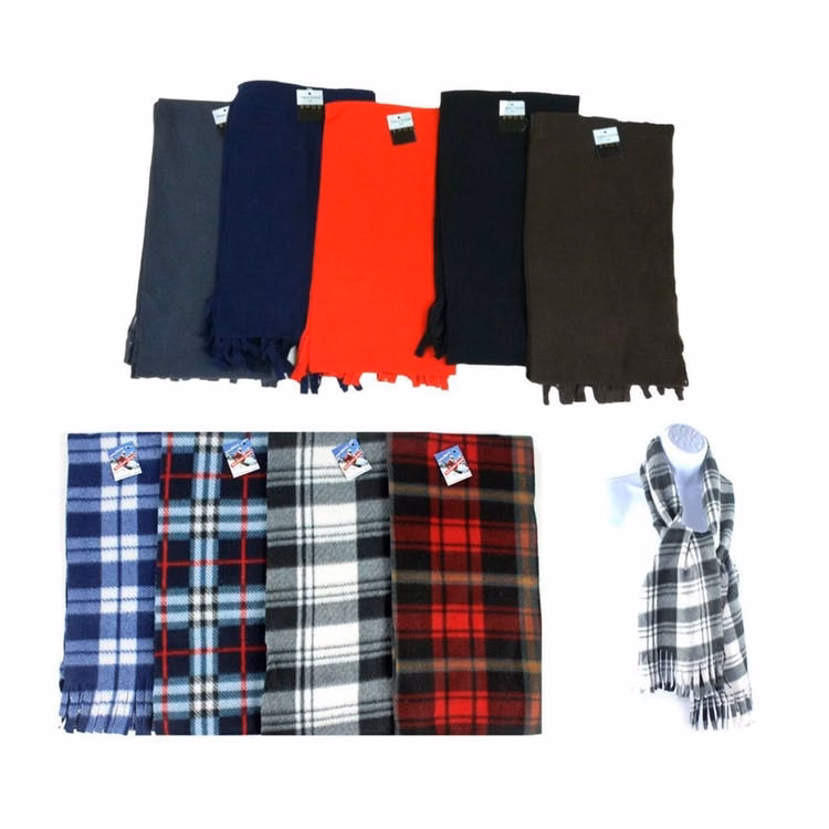 Adult Fleece Scarves - Plaid & Solids