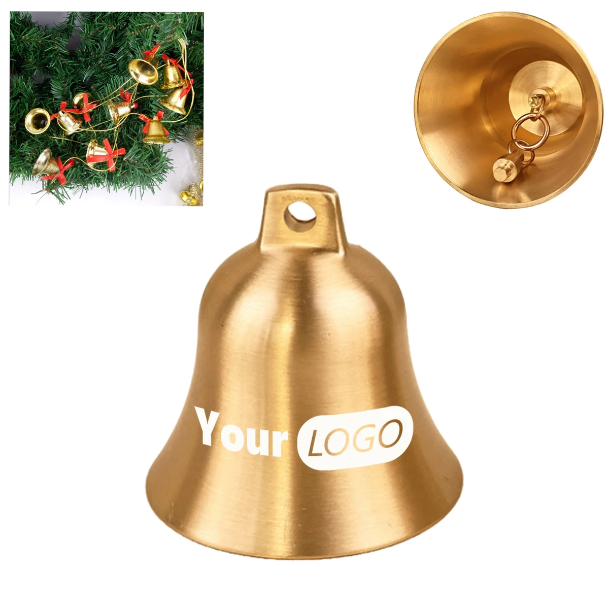Brass Holiday Bell Ornament 1