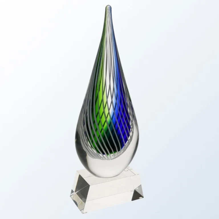 Blue Swirl w/Clear Base Award 1