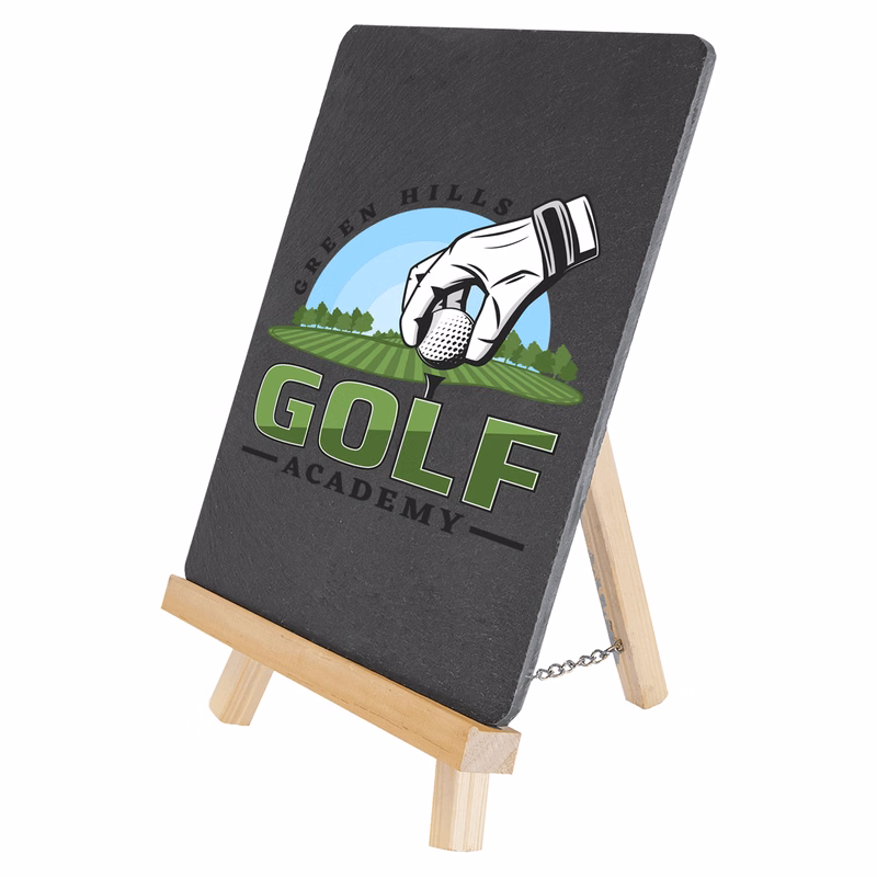 6 3/4" x 7 3/4" Wood/Slate Easel
