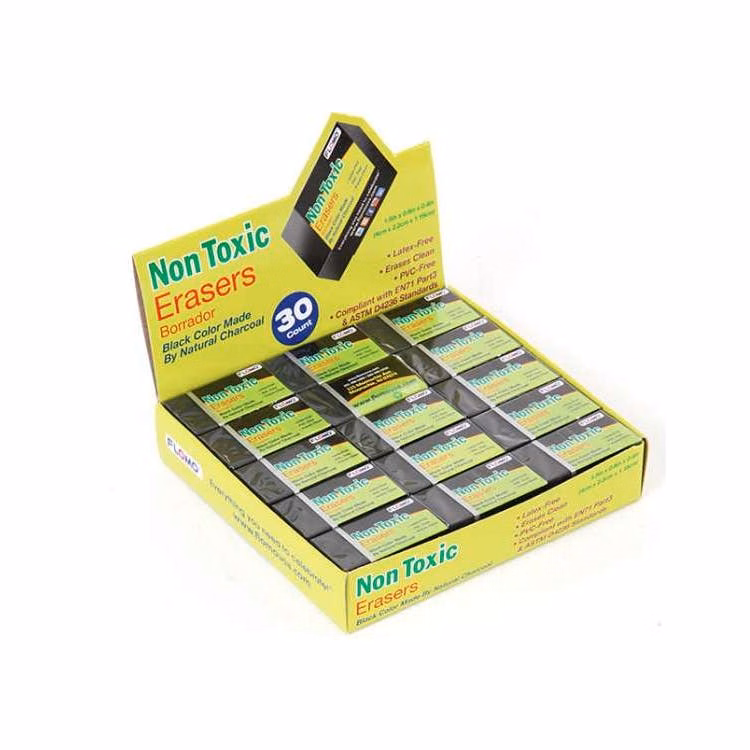Nontoxic Natural Charcoal Erasers - 30 Pack