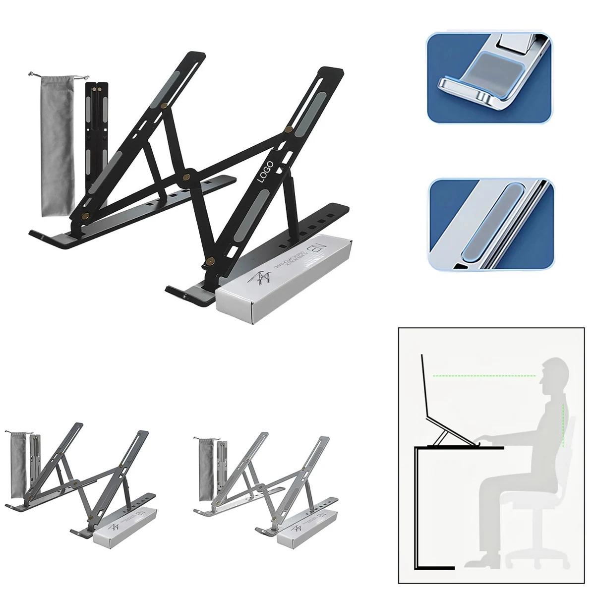 Adjustable Radiating Metal Laptop Stand 1