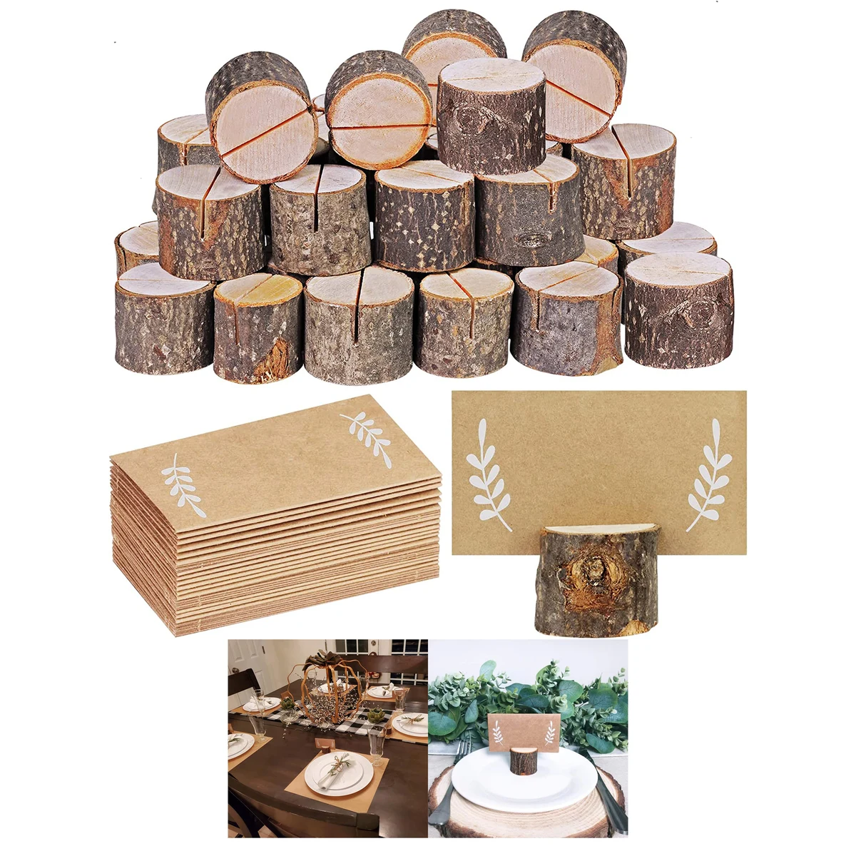 Rustic Wood Place Card Holder 1