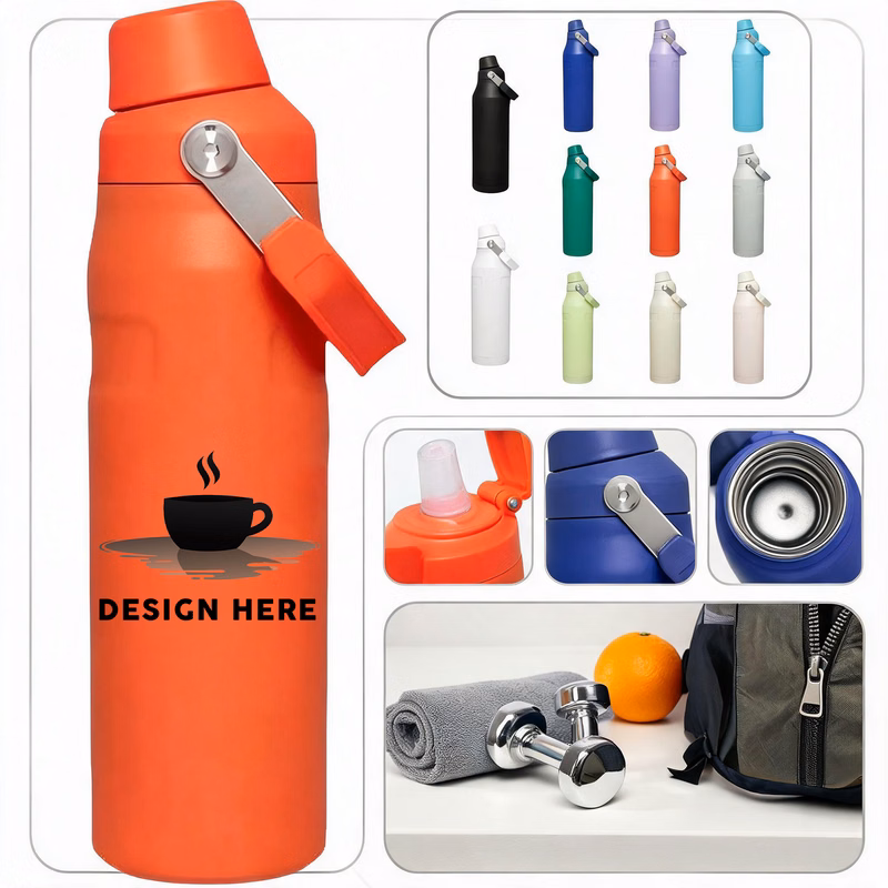 24oz Handheld Stainless Steel Sports Water Bottle